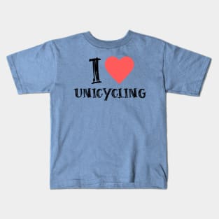 I Love Unicycling Kids T-Shirt